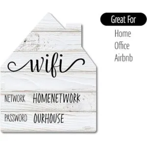 Letrero de contraseña WiFi de color negro rústico imán de_4