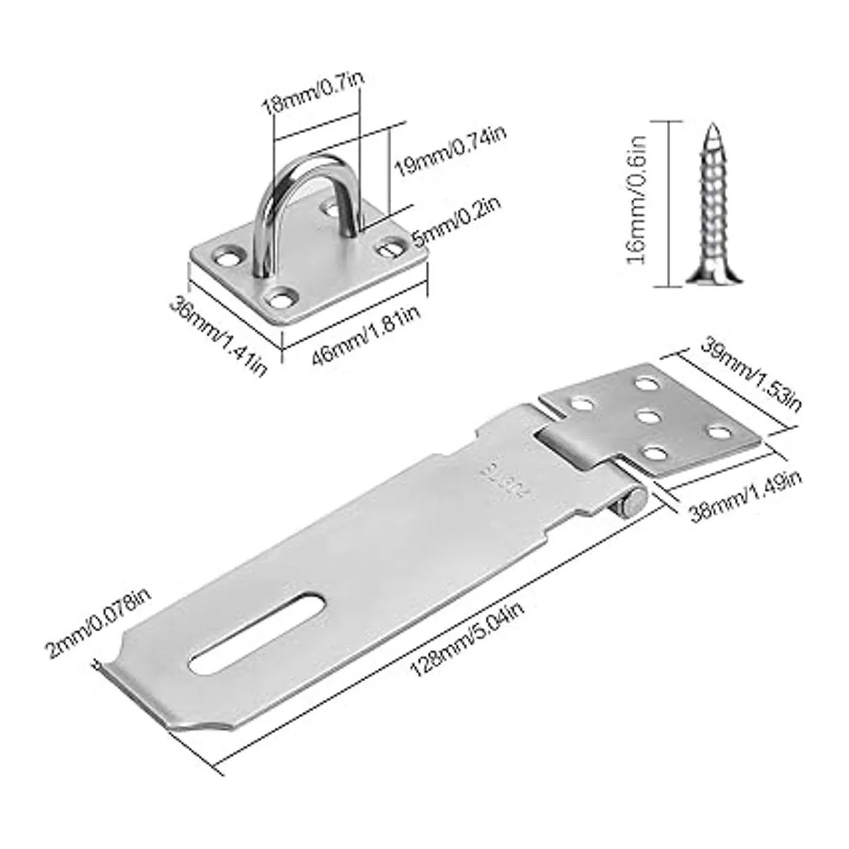Cerraduras de puerta para candado 5.0 in acero_2