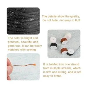 Yizzvb Paquete de 6 carretes de repuesto de hilo encerado_4