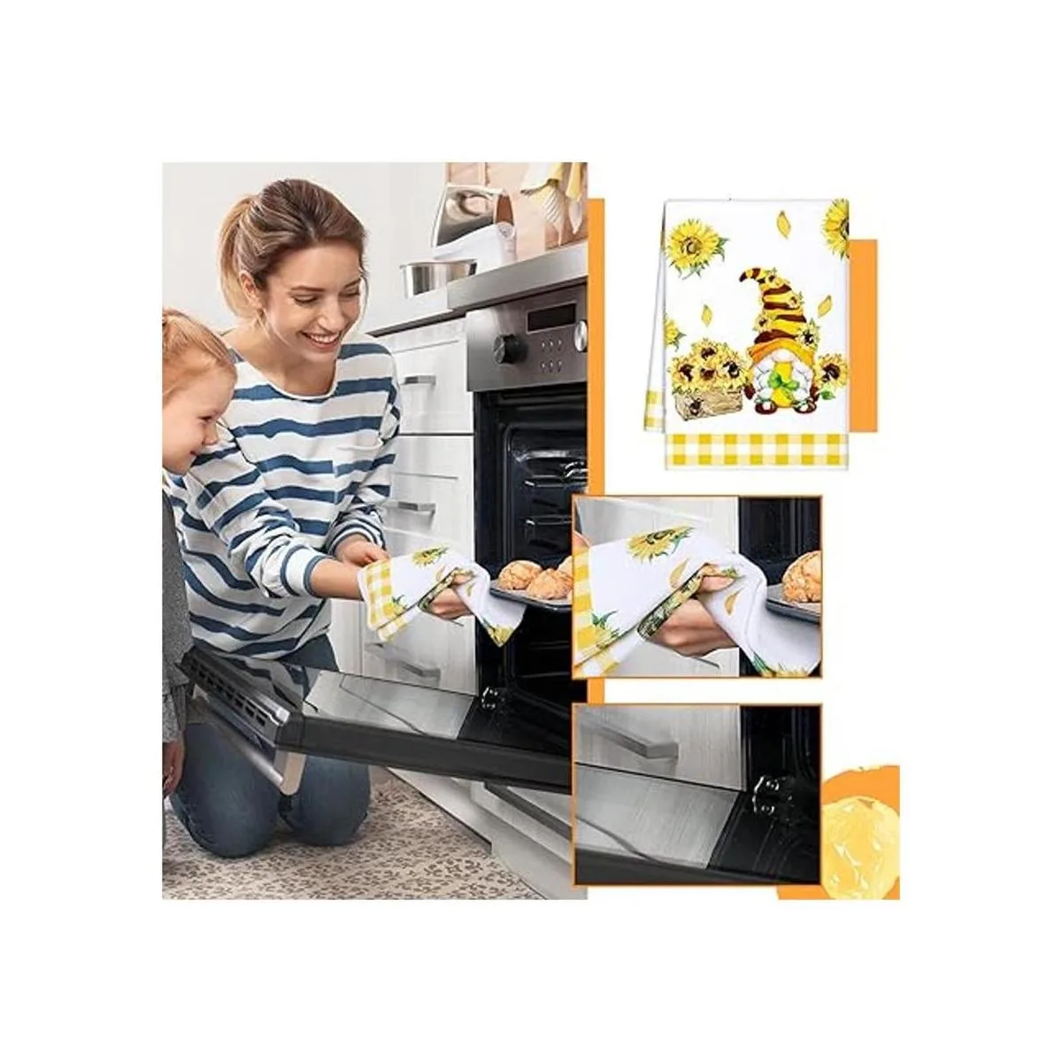 4 toallas de cocina toallas de cocina con girasol_6