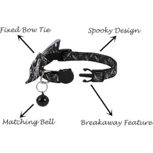 Halloween Cat Collar Bowtie Spooky Kitten Collar with_2
