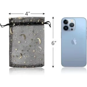 WenTao 100 bolsas de organza transparente con estrella_3