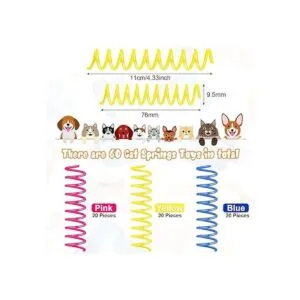 60 resortes finos y coloridos para gatos espirales_2