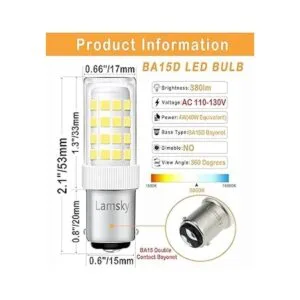 Lamsky BA15D Bombilla LED de doble contacto con base de_2