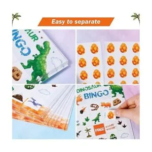 Juego de bingo de cumpleaños de dinosaurio de acuarela 24_5