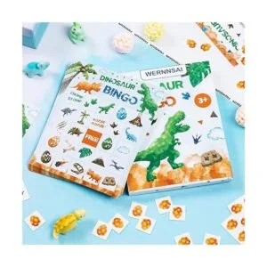 Juego de bingo de cumpleaños de dinosaurio de acuarela 24_4