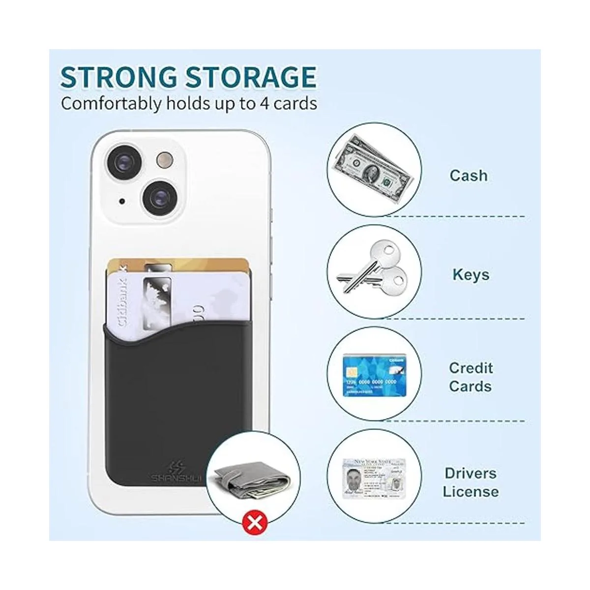 SHANSHUI Tarjetero para funda de teléfono paquete de 6_4