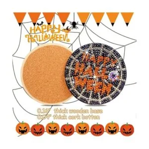 Juego de 8 posavasos de pintura de diamante con base de_5