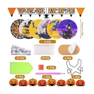 Juego de 8 posavasos de pintura de diamante con base de_2