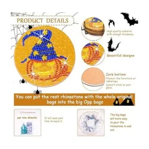 Juego de 8 posavasos de pintura de diamante con base de_3