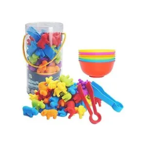 ABCaptain Juego de conteo de animales a juego con tazas de_1