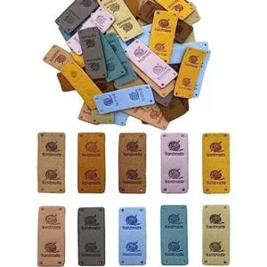 WiYould 50 etiquetas de piel sintética hechas a mano para_1
