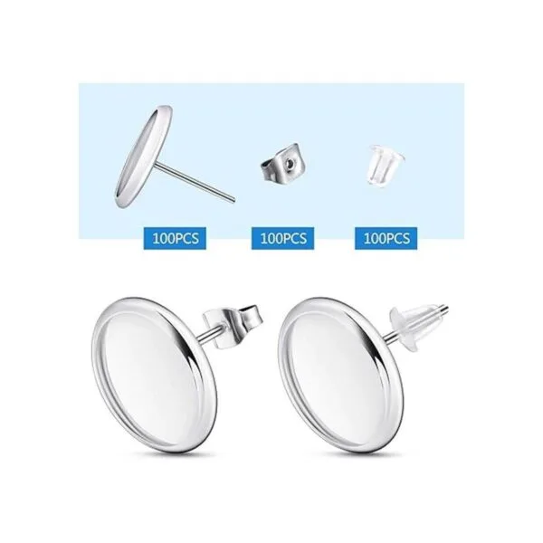 El kit de 300 aretes de tuerca incluye 100 piezas de acero_3