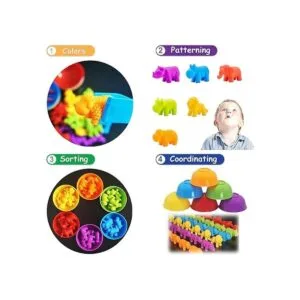 ABCaptain Juego de conteo de animales a juego con tazas de_3