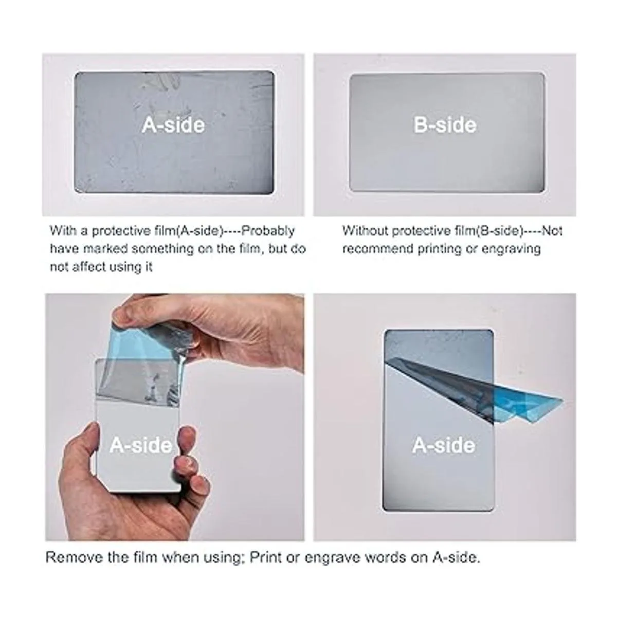uxcell Tarjeta de metal en blanco de 3.150 x 1.575 x 0.016_7