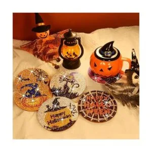 Juego de 8 posavasos de pintura de diamante con base de_6