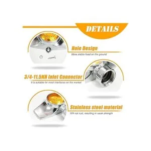 Aspersor de punto de metal 360 grados cuadrados círculo_3