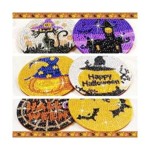 Juego de 8 posavasos de pintura de diamante con base de_4