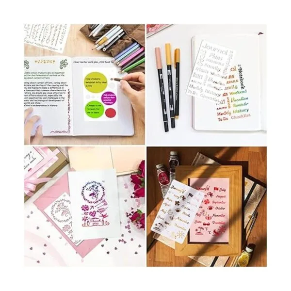 MWOOT Juego de 30 plantillas de diario mixtas plantilla_6