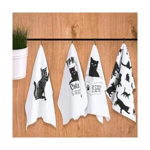 Juego de 4 toallas de cocina divertidas con temática de_2