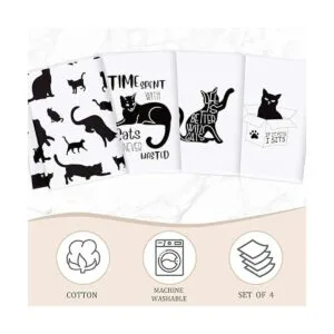 Juego de 4 toallas de cocina divertidas con temática de_5