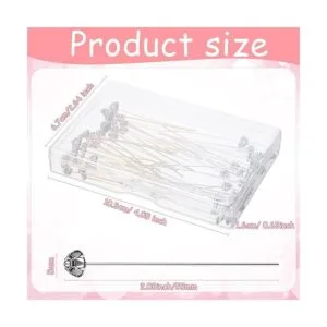 60 alfileres de cabeza de joyería de colores mezclados_2