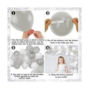 Kit de arco de guirnalda de globos de copo de nieve_3
