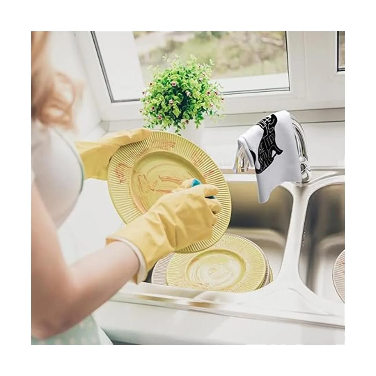 Juego de 4 toallas de cocina divertidas con temática de_7