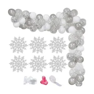 Kit de arco de guirnalda de globos de copo de nieve_1