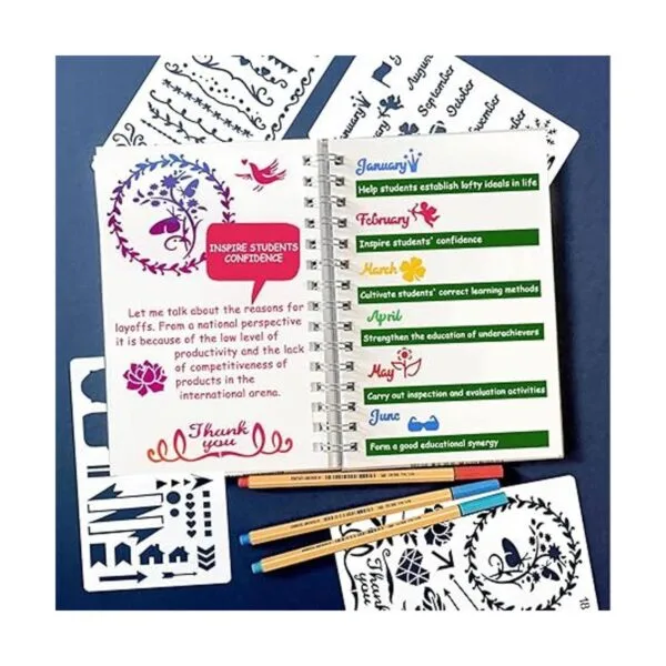 MWOOT Juego de 30 plantillas de diario mixtas plantilla_2