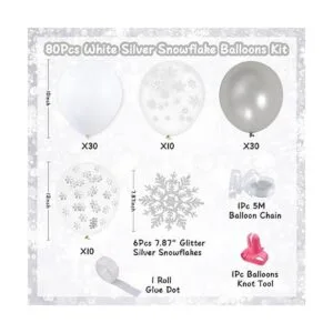 Kit de arco de guirnalda de globos de copo de nieve_2