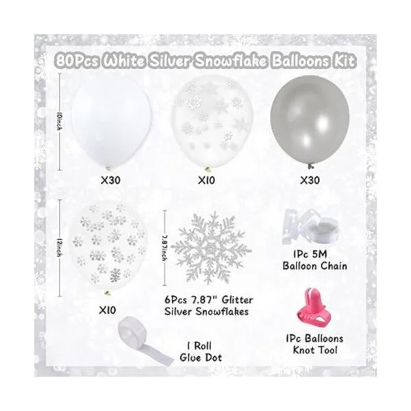 Kit de arco de guirnalda de globos de copo de nieve_2