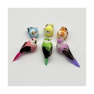 Mini adornos de espuma artificial de simulación con plumas_5