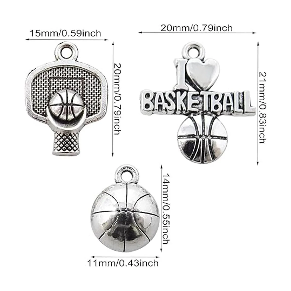 Honbay 60 abalorios deportivos de aleación con diseño de_2