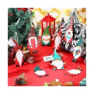 48 piezas de recortes de gnomos de madera de Navidad_5