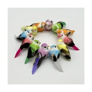 Mini adornos de espuma artificial de simulación con plumas_6