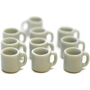 10 tazas de café pequeñas de cerámica blanca taza de té_1