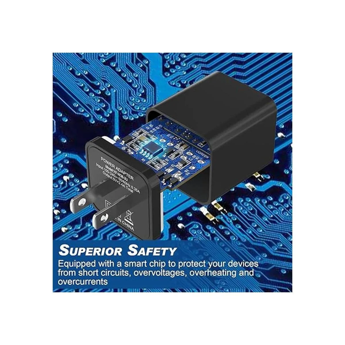 iGENJUN Paquete de 6 cargadores de pared USB cargador de_2