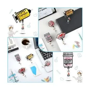 Carrete retráctil de 4 piezas para enfermera con_4