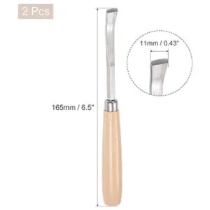 uxcell Cuchillo de cinceles de madera 0.394 in chapado en_2
