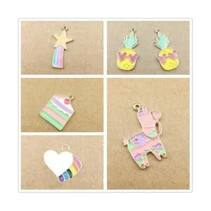 Zhiheng 20 piezas de bonito dije de pastel de piña y_3