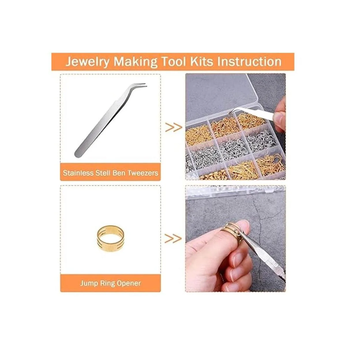 Anezus Kit de fabricación de aretes 2320 piezas kit de_4