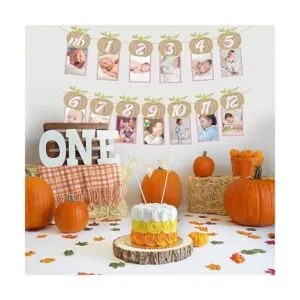 Cartel de fotos de calabaza para el primer cumpleaños_2