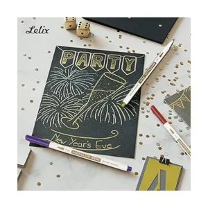 Lelix Rotuladores metálicos de 24 colores punta fina_4