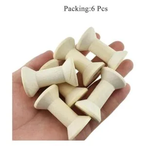 HAHIYO Bobina de madera natural de 2 pulgadas 6 unidades_6