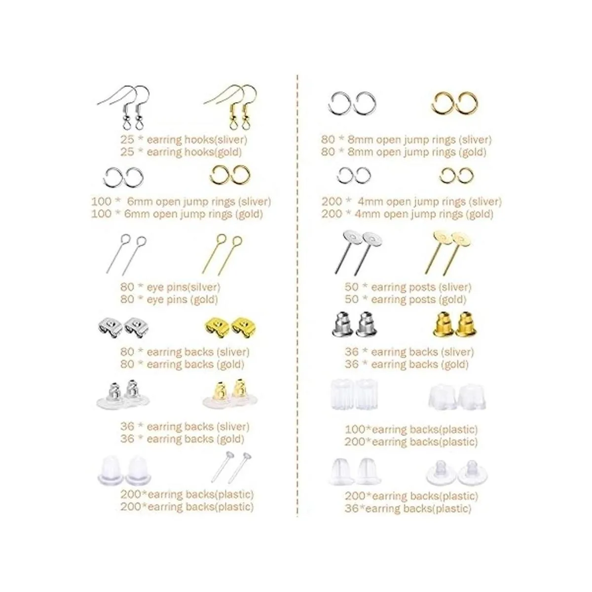 Anezus Kit de fabricación de aretes 2320 piezas kit de_2