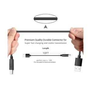 Cable de alimentación extra largo de 10 pies Cable USB de_5