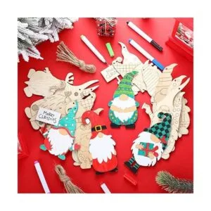 48 piezas de recortes de gnomos de madera de Navidad_4