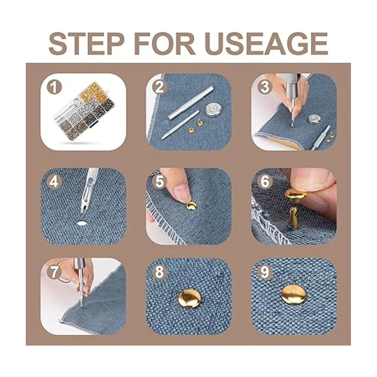 480 juegos de remaches para cuero kit de remaches de_5