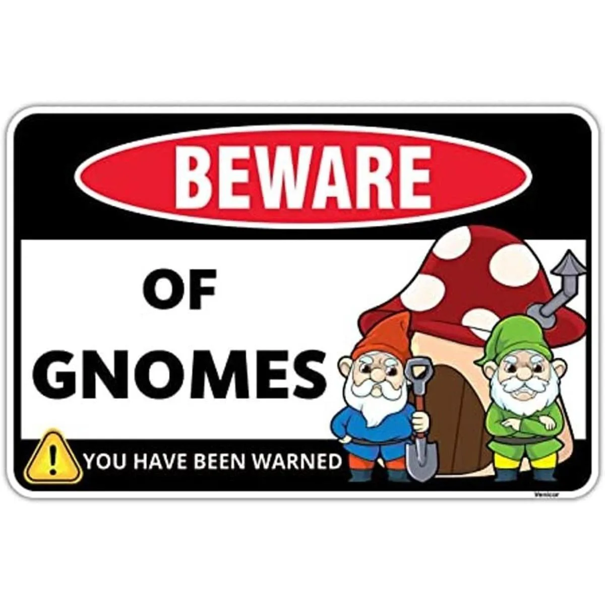Venicor Decoración de letrero de gnomo 8 x 12 pulgadas_1